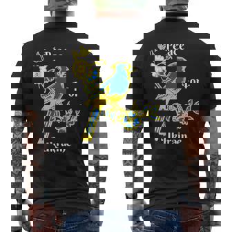 私はウクライナの旗と共に立つ ウクライナを支持する メンズTシャツ バックプリント - Kawaiitshirt