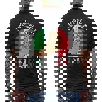 私は流暢なイタリア語を話します、イタリアの手のジェスチャー、私はイタリアが大好きです メンズTシャツ バックプリント - Kawaiitshirt
