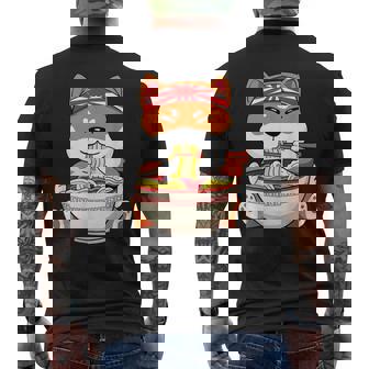 秋田芝犬ラーメンそばうどん丼アニメ漫画 メンズTシャツ バックプリント - Kawaiitshirt