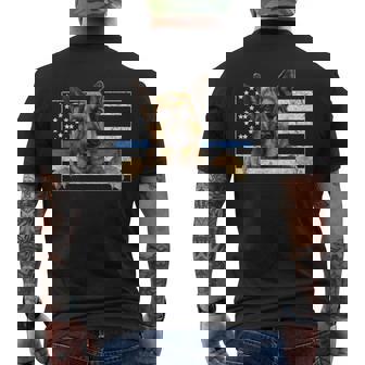細いブルーライン K9 ジャーマンシェパード 犬 警察官 メンズTシャツ バックプリント - Kawaiitshirt