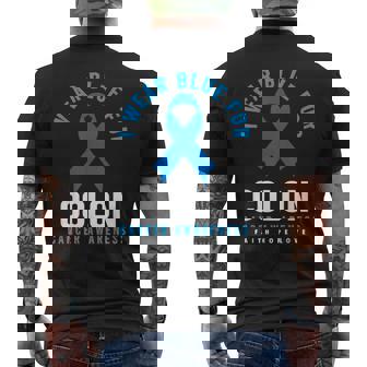 結腸直腸癌 I Wear Blue For Colon Cancer Awareness メンズTシャツ バックプリント - Kawaiitshirt