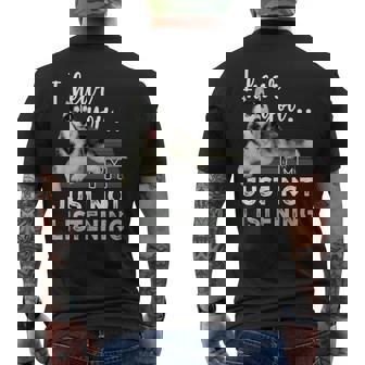 聞こえてるよ聞いていないだけだシベリアンハスキー恋人 メンズTシャツ バックプリント - Kawaiitshirt