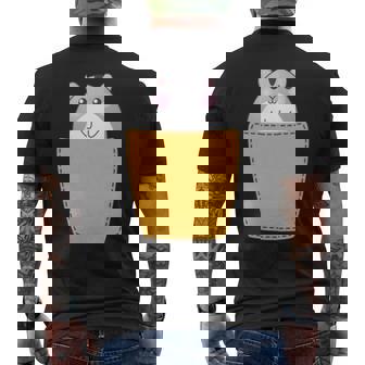 胸ポケットにハムスター 長袖tシャツ メンズTシャツ バックプリント - Kawaiitshirt