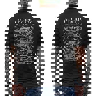 自動ピストル 拳銃 銃器 ヴィンテージガン 特許プリント メンズTシャツ バックプリント - Kawaiitshirt