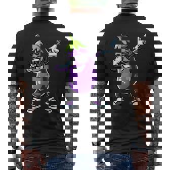 茄子を軽くたたく面白い野菜ギフト ナス付き メンズTシャツ バックプリント - Kawaiitshirt