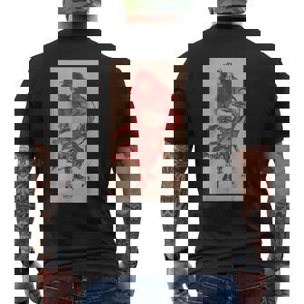 葛飾北斎 「朱描き鍾馗・朱鍾馗・赤鍾馗」 メンズTシャツ バックプリント - Kawaiitshirt