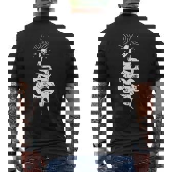 蛇 神秘主義 オカルティズム イルミナティ フリーメイソン 魔法erpent Mysticism Occultism メンズTシャツ バックプリント - Kawaiitshirt