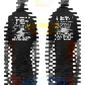 血管に電気を感じる 電気工事士 メンズTシャツ バックプリント - Kawaiitshirt