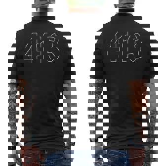 西部マサチューセッツ州 エリアコード 413 メンズTシャツ バックプリント - Kawaiitshirt