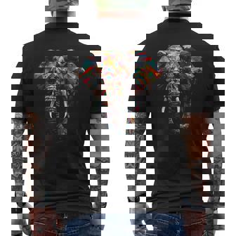 象 多角形 アートワーク メンズTシャツ バックプリント - Kawaiitshirt