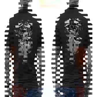 超セクシーhdパンヘッドピンナップバイク、バイカーギアvtwin メンズTシャツ バックプリント - Kawaiitshirt