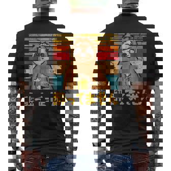 酔ってません ネタ 酒好き お酒好き ビール好き 日本酒好き ハイボール好き 慣用句 ジョーク ナマケモノ おもしろ メンズTシャツ バックプリント - Kawaiitshirt