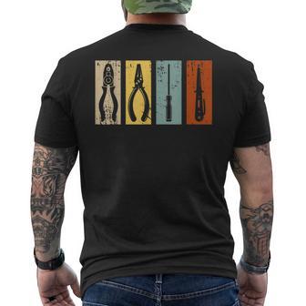 電工工具 レトロ 職人 メンズTシャツ バックプリント - Kawaiitshirt