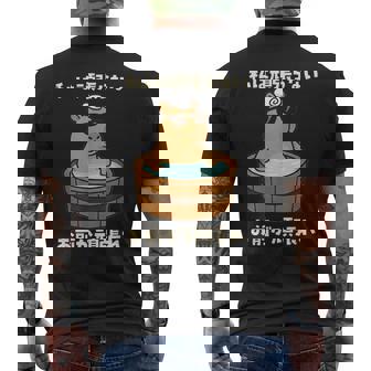 面白いtシャツ カピバラ 動物 メンズ かわいい おもしろ 面白い 服 ネタ 私は頑張らない お前が頑張れ メンズTシャツ バックプリント - Kawaiitshirt