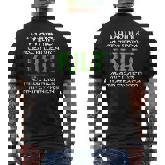 メンズ 面白いタータンスカート キルトの言葉 男性用 メンズTシャツ バックプリント - Kawaiitshirt