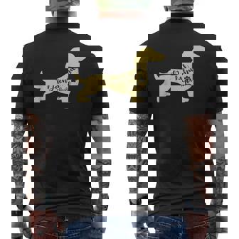 面白いダックスフント犬のデザイン ペット愛好家の足 メンズTシャツ バックプリント - Kawaiitshirt