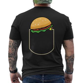 面白いハンバーガー ポケット入り ギフト チーズバーガー ポケット メンズTシャツ バックプリント - Kawaiitshirt