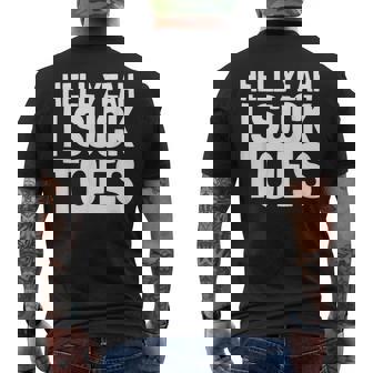 面白い足フェチ つま先を吸う ジョーク 地獄 Yeah Iuck Toes メンズTシャツ バックプリント - Kawaiitshirt