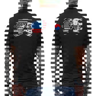 韓国アメリカン プライド サングラス 韓国国旗 アメリカ国旗 メンズTシャツ バックプリント - Kawaiitshirt