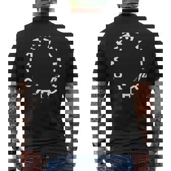 韓国ハングルアルファベットサークルパターンアート メンズTシャツ バックプリント - Kawaiitshirt