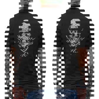 頭骨kull 髑髏 マノコルナ-クールな音楽スカルロッカーグリーティングスカル Zugaikotsu 頭蓋骨 メンズTシャツ バックプリント - Kawaiitshirt
