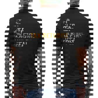 食べる睡眠確定申告繰り返し課税シーズン メンズTシャツ バックプリント - Kawaiitshirt