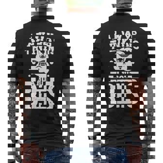 養蜂 養蜂服 メンズ 蜂を考える 長袖tシャツ メンズTシャツ バックプリント - Kawaiitshirt