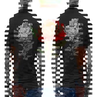 魅惑的な牡丹ブーケ メンズTシャツ バックプリント - Kawaiitshirt