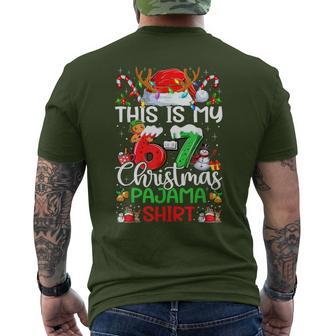 This Is My 6 7 Christmas Pajama Six Seven Gen Z Alpha Men's T-shirt Back Print - Thegiftio UK