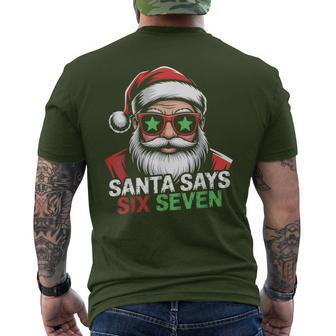 6 7 Meme Six Seven Christmas 6-7 Meme Santa Says 67 Men's T-shirt Back Print - Thegiftio UK