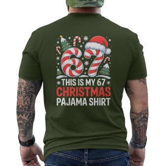 6-7 Meme Gen Alpha This Is My 67 Christmas Pajama Men's T-shirt Back Print - Thegiftio UK