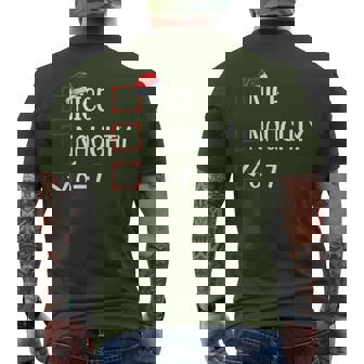 6-7 Meme Nice Naughty 67 Christmas Brain Rot Santa Men's T-shirt Back Print - Thegiftio