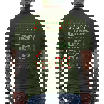 6-7 Meme Nice Naughty 67 Christmas Brain Rot Six Seven Men's T-shirt Back Print - Thegiftio