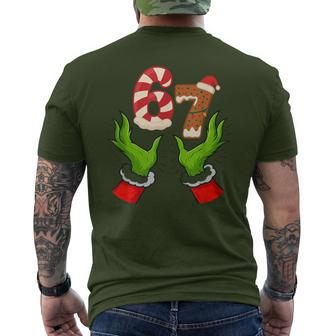 6 7 Six Seven Hand Meme Christmas Gen Z Alpha Xmas Men's T-shirt Back Print - Thegiftio UK