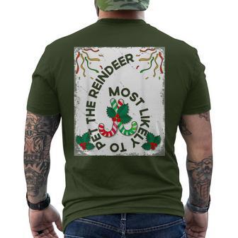 6 Most Likely To Pet The Reindeer Christmas Number Men's T-shirt Back Print - Thegiftio