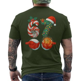 67 Christmas 6 7 Meme Basketball Pajamas Gen Alpha Slang Men's T-shirt Back Print - Thegiftio UK