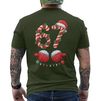 67 Christmas 6 7 Meme Pajamas Holiday Gen Alpha Slang Men's T-shirt Back Print - Thegiftio UK