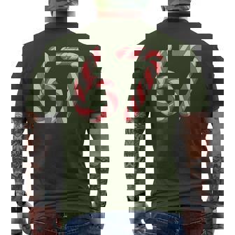 67 Christmas Candy Canes Men's T-shirt Back Print | Mazezy