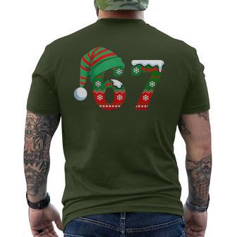 67 Christmas Six Seven Meme Brainrot Santa Hat Men's T-shirt Back Print - Thegiftio UK