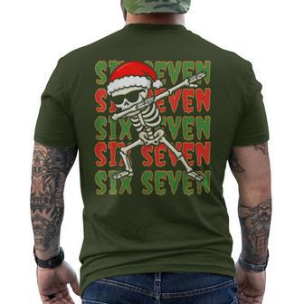 67 Christmas Six Seven Meme Brainrot Skeleton Men's T-shirt Back Print - Thegiftio UK