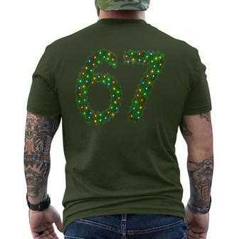 67 Christmas Lights Six Seven Xmas Wreath Tree Men's T-shirt Back Print - Thegiftio UK