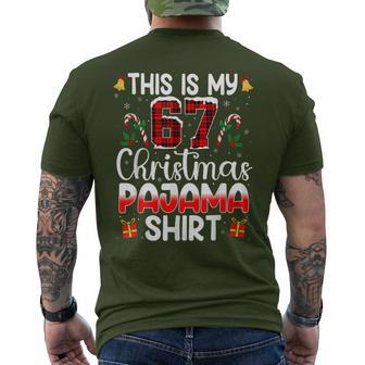 This Is My 67 Christmas Pajama Six Seven Meme Men's T-shirt Back Print - Thegiftio UK