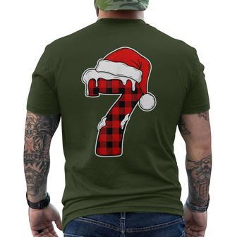 67 Christmas Pajama Six Seven Meme 7 Red Plaid Xmas Men's T-shirt Back Print - Thegiftio UK