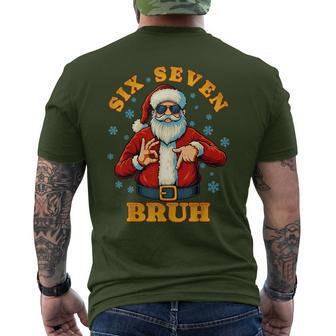 67 Christmas Santa Claus Bruh Hands Six Seven Numbers Meme Men's T-shirt Back Print - Thegiftio UK