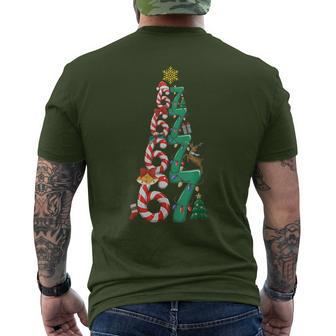 67 Christmas Tree Candy Cane Holiday Xmas Humor Men's T-shirt Back Print - Monsterry