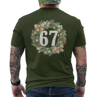 67 Farmhouse Wreath Six Seven 6-7 Six-Seven Christmas Men's T-shirt Back Print - Thegiftio UK