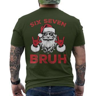 67 Meme 6 7 Christmas Santa Rock On Six Seven Bruh Men's T-shirt Back Print - Thegiftio UK