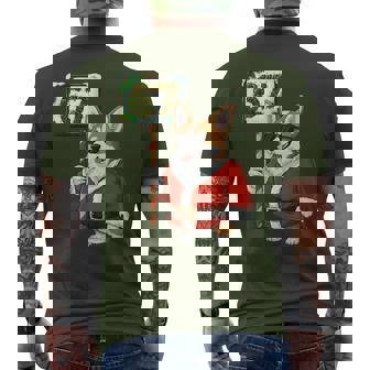 67 Meme Six Seven Christmas Corgi Dog Lover Men's T-shirt Back Print | Mazezy