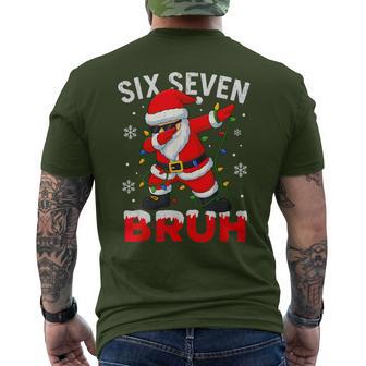 67 Meme Six Seven Bruh Dabbing Santa Christmas Meme Men's T-shirt Back Print - Thegiftio UK