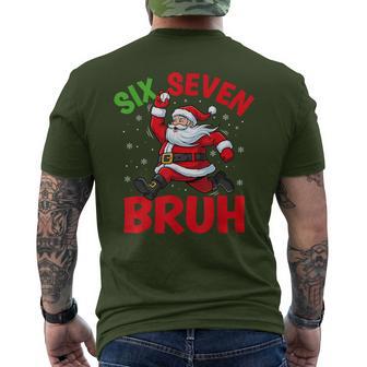 67 Meme Six Seven Bruh Santa Baseball Christmas Boys Men's T-shirt Back Print - Thegiftio